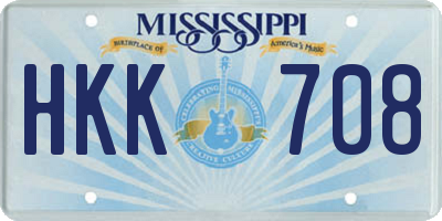 MS license plate HKK708