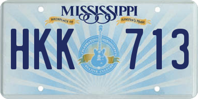 MS license plate HKK713