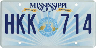 MS license plate HKK714