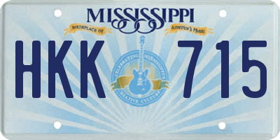 MS license plate HKK715