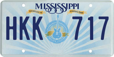 MS license plate HKK717
