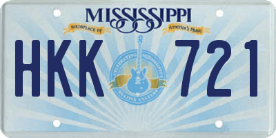 MS license plate HKK721