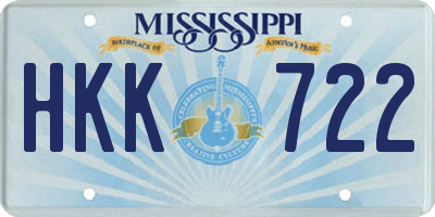 MS license plate HKK722