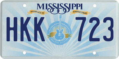 MS license plate HKK723