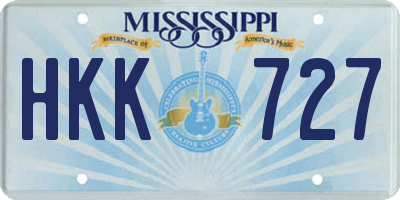 MS license plate HKK727