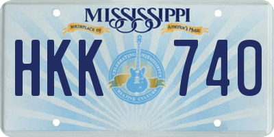 MS license plate HKK740