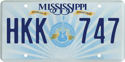 MS license plate HKK747