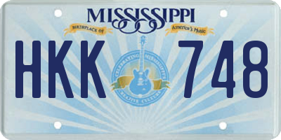 MS license plate HKK748