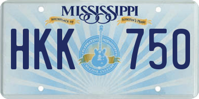MS license plate HKK750