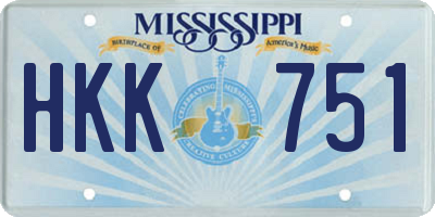 MS license plate HKK751