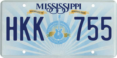 MS license plate HKK755