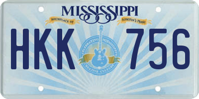 MS license plate HKK756
