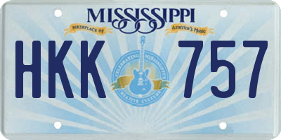 MS license plate HKK757