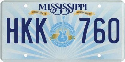 MS license plate HKK760