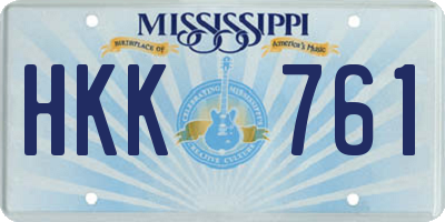 MS license plate HKK761