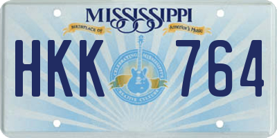 MS license plate HKK764
