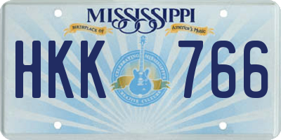 MS license plate HKK766