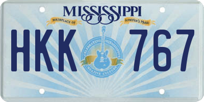 MS license plate HKK767