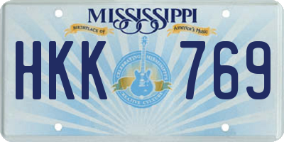MS license plate HKK769