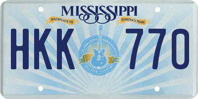 MS license plate HKK770