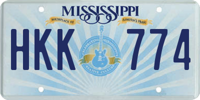 MS license plate HKK774