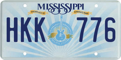 MS license plate HKK776