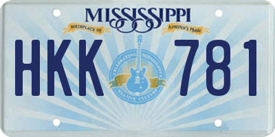 MS license plate HKK781