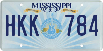 MS license plate HKK784