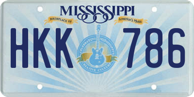 MS license plate HKK786