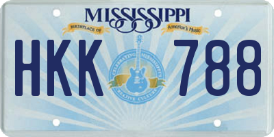 MS license plate HKK788