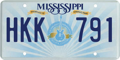 MS license plate HKK791
