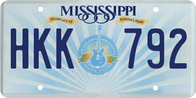 MS license plate HKK792