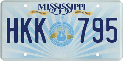 MS license plate HKK795