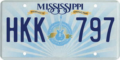 MS license plate HKK797