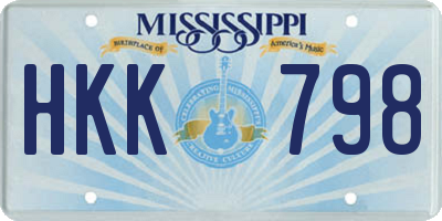 MS license plate HKK798