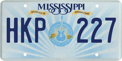 MS license plate HKP227