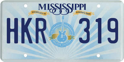 MS license plate HKR319