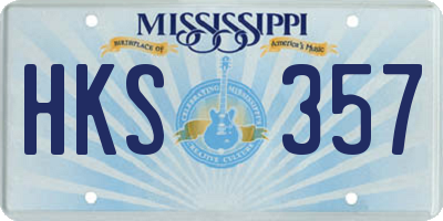 MS license plate HKS357