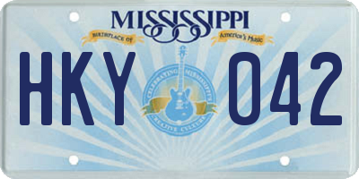 MS license plate HKY042