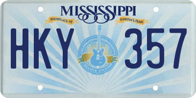 MS license plate HKY357