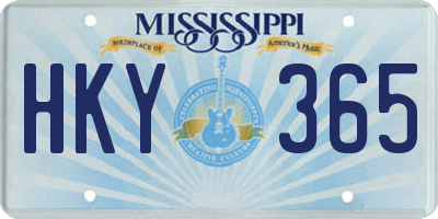 MS license plate HKY365