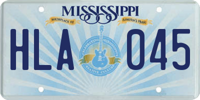 MS license plate HLA045