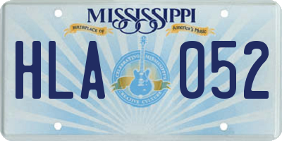 MS license plate HLA052