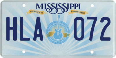 MS license plate HLA072
