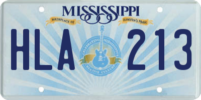 MS license plate HLA213