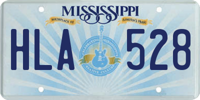 MS license plate HLA528