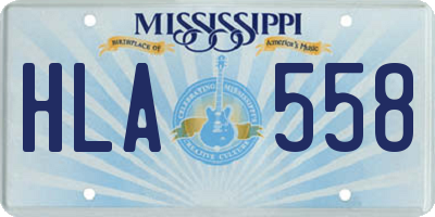 MS license plate HLA558