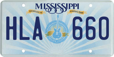 MS license plate HLA660
