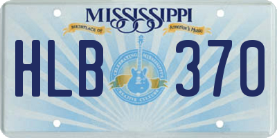 MS license plate HLB370