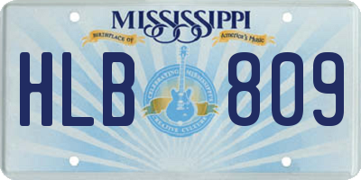 MS license plate HLB809